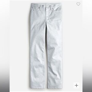 NWT J.crew Slim demi-boot jean in coated silver